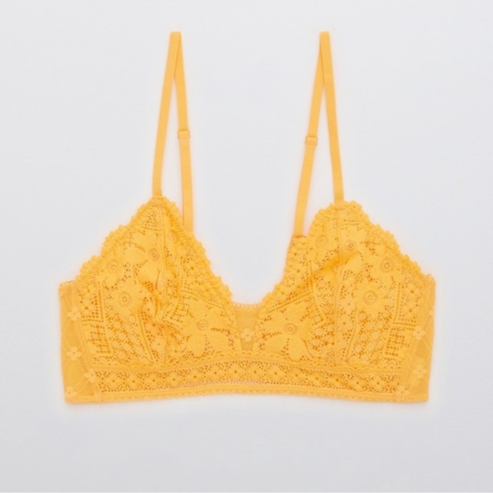 Aerie lace trim bralette in green nwot - Picture 2 of 5